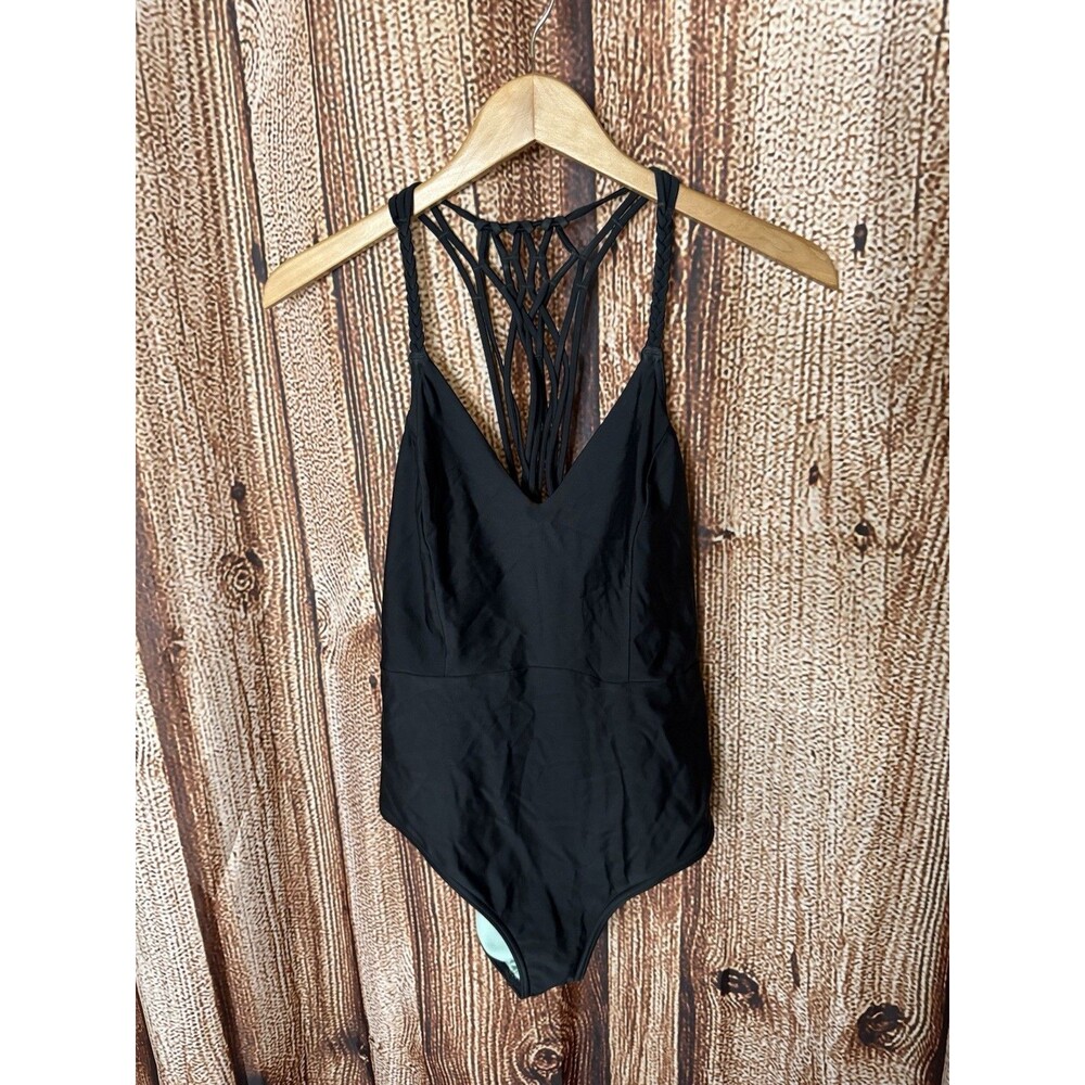 Prana Womens Black Sleeveless One Piece Swimsuit Size Medium